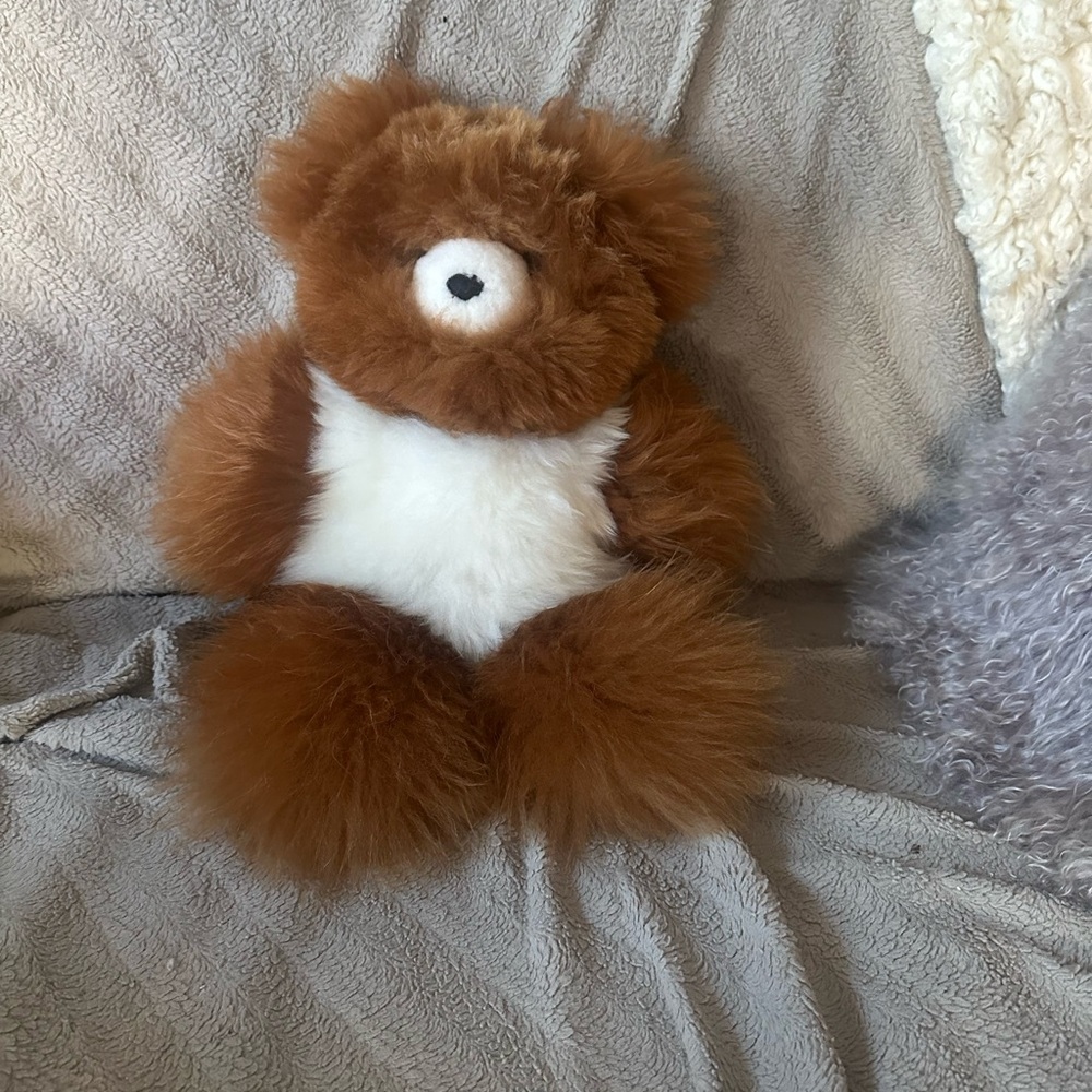 Fluffy Brown and White Teddy Bear